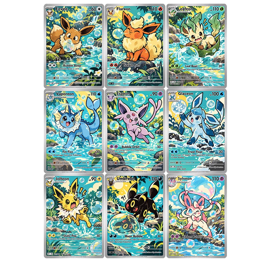 Japanese Fan - 9 ชิ้น/ชุด การ์ดสะสม DIY ซีรีส์ Bubble