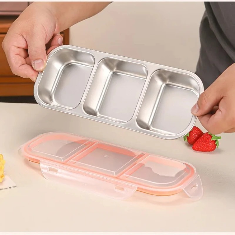 Bento Box - กล่องถนอมอาหารสแตนเลส 304, กล่องเบนโตะ, กล่องอาหารกลางวันดีไซน์สวยงาม, กล่องอาหารกลางวันสแตนเลสพร้อมฝาปิดและกล่องแบ่งช่อง
