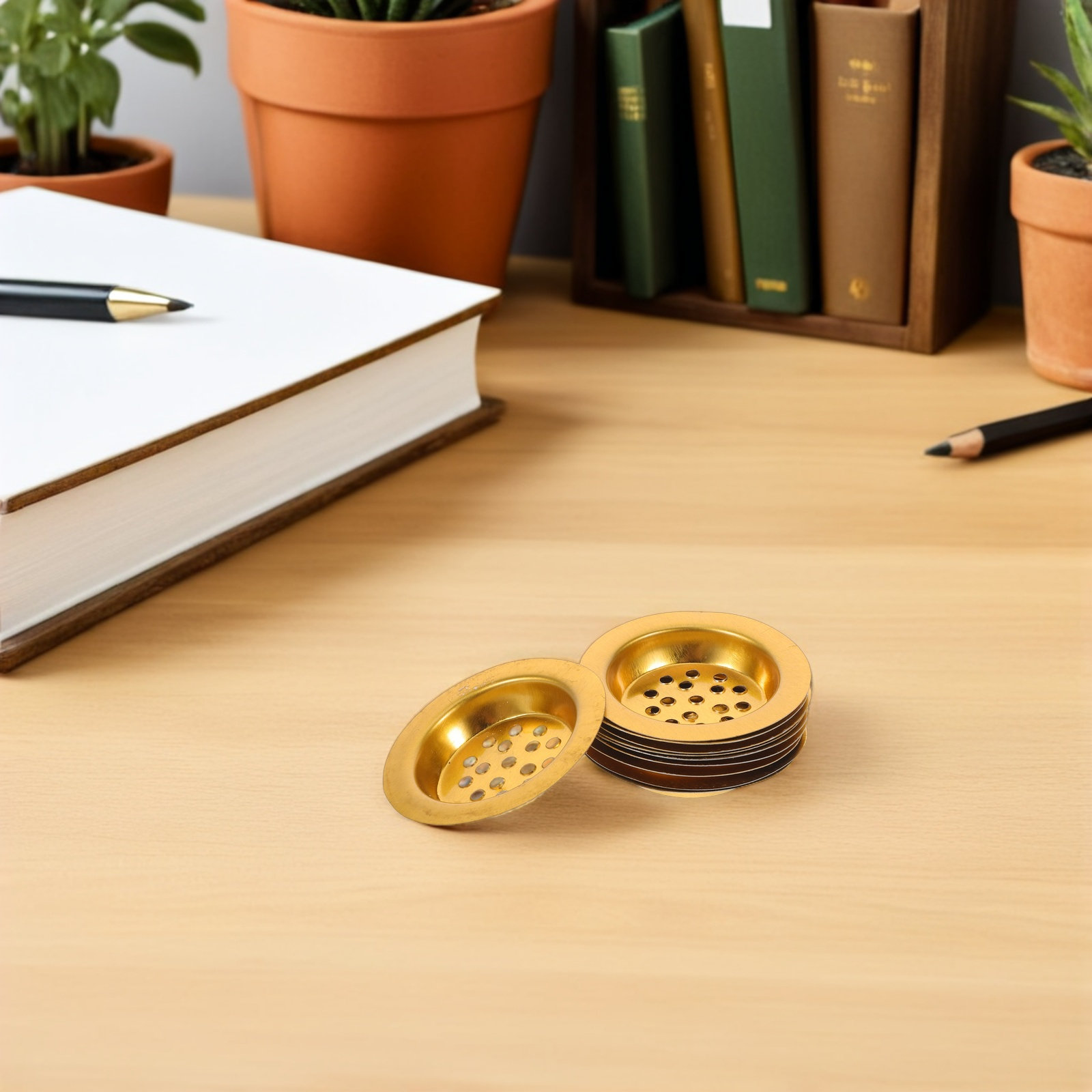 ถาดวางกำยาน 10 ชิ้น สีทอง ถ้วย - Incense Holder บทวิจารณ์และราคา
