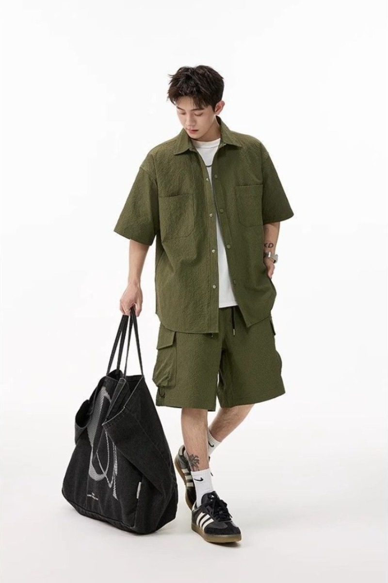ชุดเซ็ตฤดูร้อนสำหรับผู้ชาย ผ้า - Matcha บทวิจารณ์และราคา