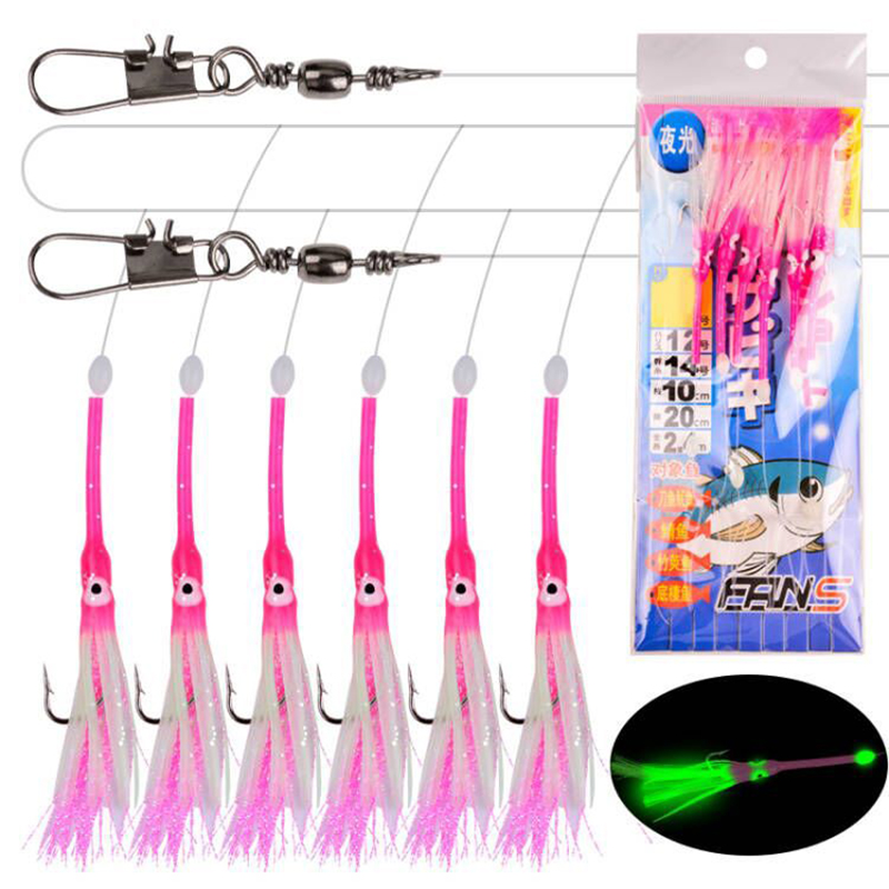 6-Hooks Luminous Octopus ปลา F - Furoshiki บทวิจารณ์และราคา